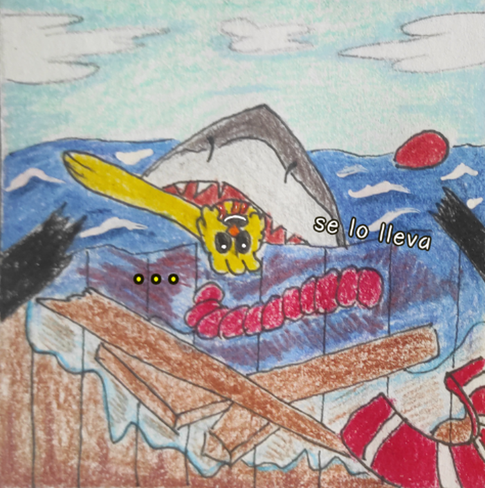 Kingleo_jluisrn's tweet photo. parte 9 del comic de jaws 🦈 
imágenes (30/99) — 🎵dile Aaa. tus papás que no vas a regresar... #KickinChicken xd todo depende de #Dadday
#SmilingsCritters #SmilingCrittersAU #SmilingCrittersFanart #PoppyPlaytimeComic https://t.co/bjOlAixIms