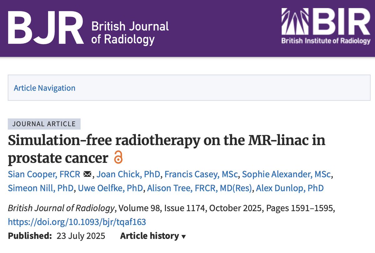 APCCC_Lugano's tweet image. Simulation-free radiotherapy on the MR-linac in prostate cancer

academic.oup.com/bjr/article/98…

This study examined whether diagnostic MRI (dMRI) scans could replace dedicated simulation imaging for planning MRI-guided adaptive radiotherapy (MRIgART) in #ProstateCancer . Reviewing…
