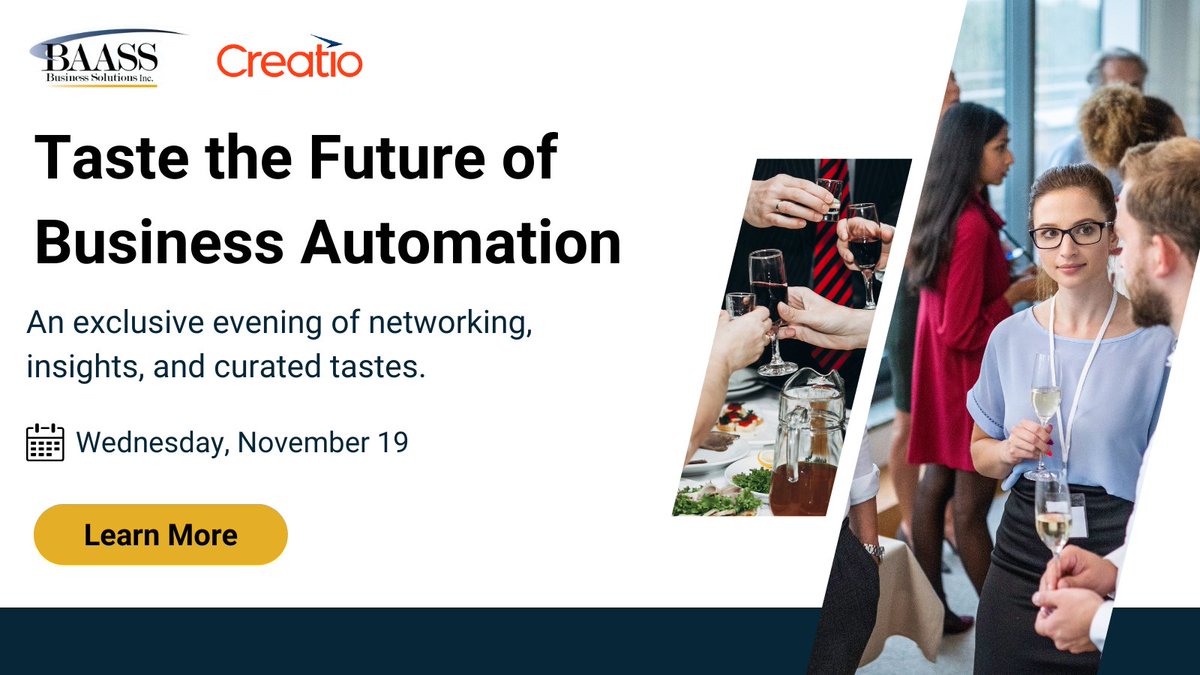baassbiz's tweet image. Join us for an evening of innovation, networking &amp;amp; fine tastes. Enjoy premium wine &amp;amp; cheese pairings, connect with peers, and explore how low-code tech is transforming business automation &amp;amp; growth.
Don’t miss this exclusive event: hubs.la/Q03TjtnL0

#BAASSBusinessSolutions