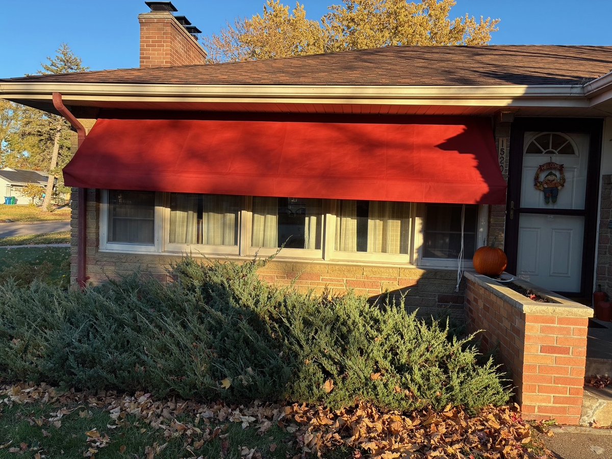 Hoigaard's recently recovered this ropehoist awning for a resident in Golden Valley, MN.