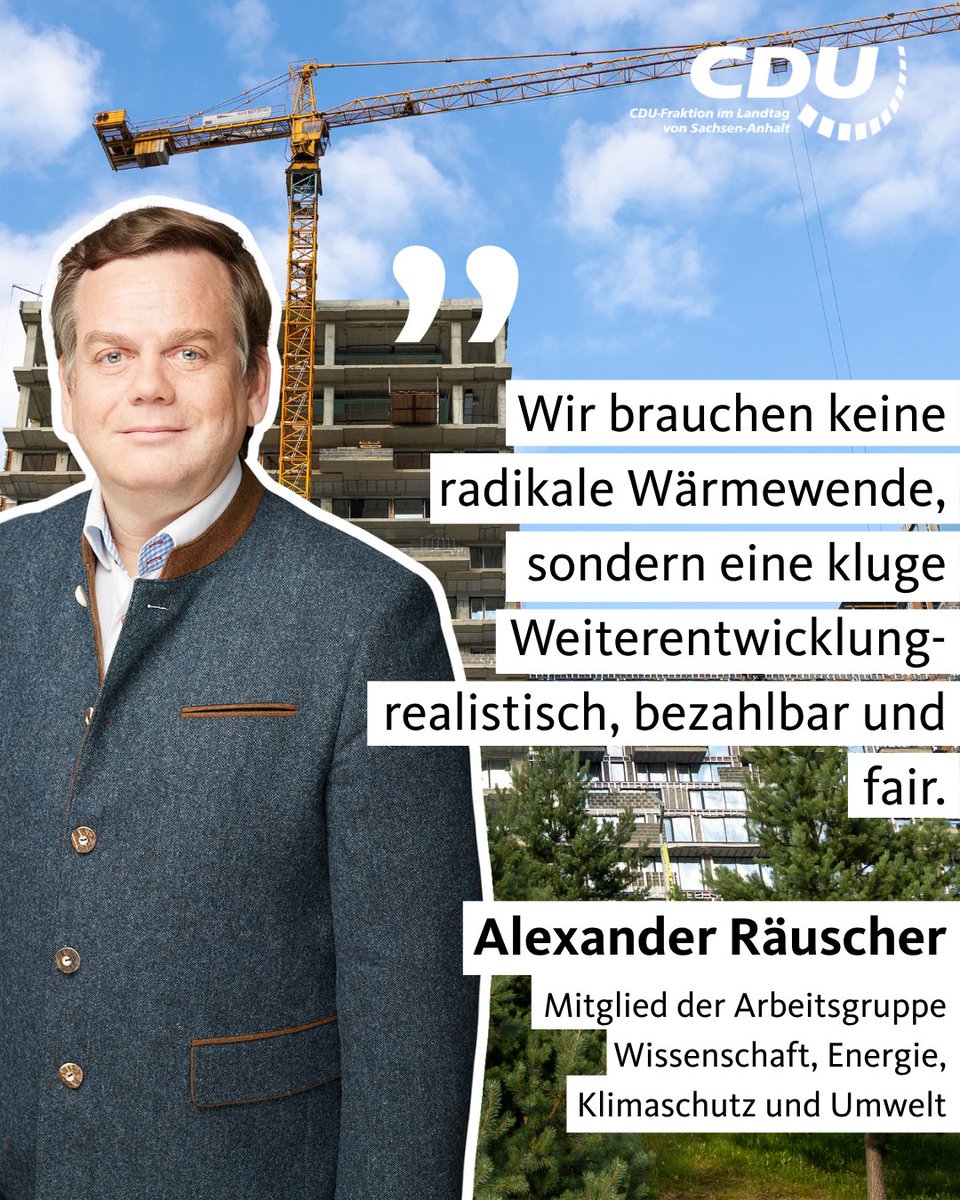 #ltlsa #Energieeffizienz im Gebäudebereich ist wichtig – aber sie muss realistisch, bezahlbar und sozial ausgewogen bleiben. Die #CDU-Fraktion setzt auf #Förderung statt Zwang, auf #Technologieoffenheit statt Ideologie.

Zur PM: cdufraktion.de/2025/cdu-frakt…