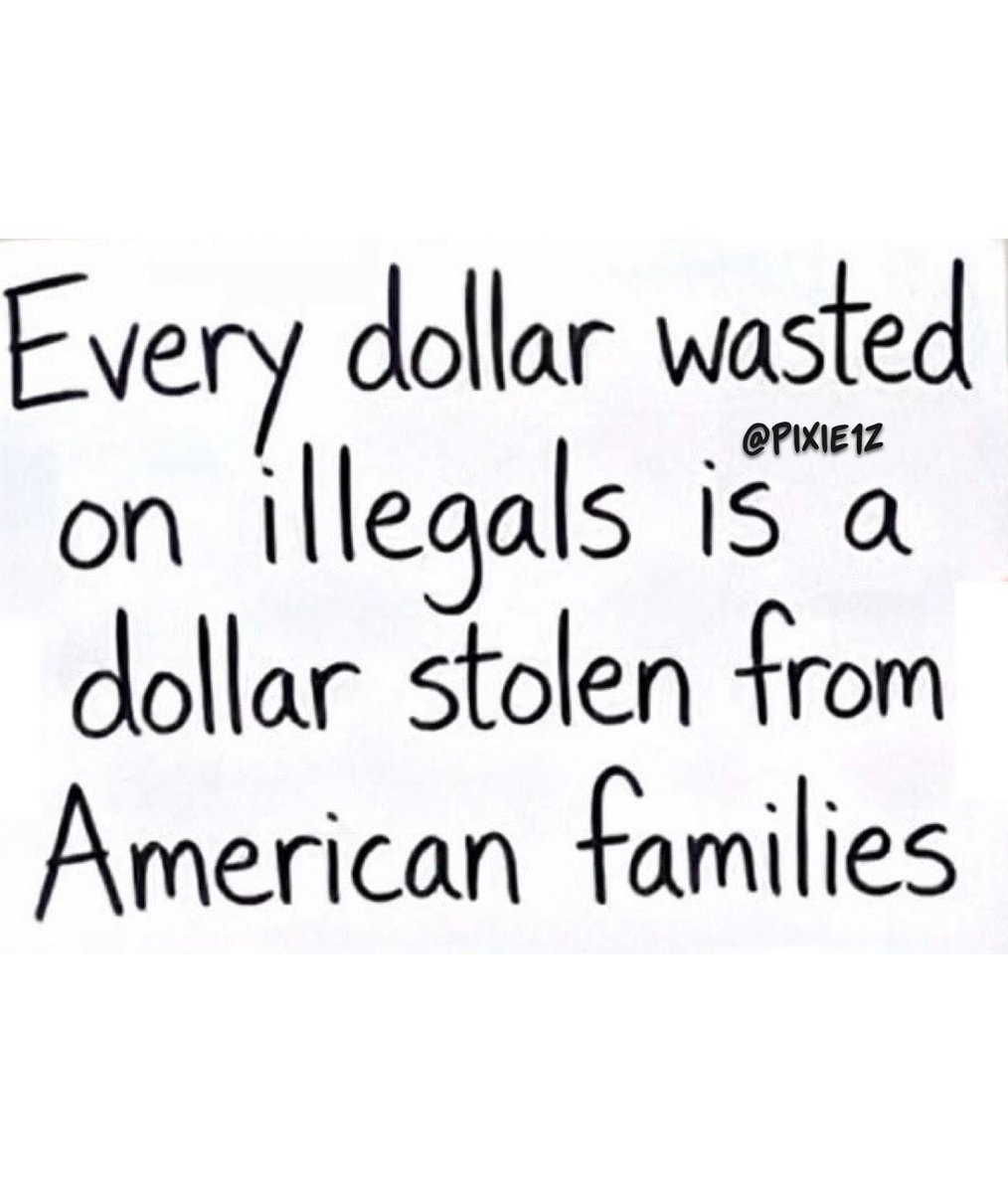 Pixie1z's tweet image. Every dollar wasted on illegals is a dollar stolen from us.