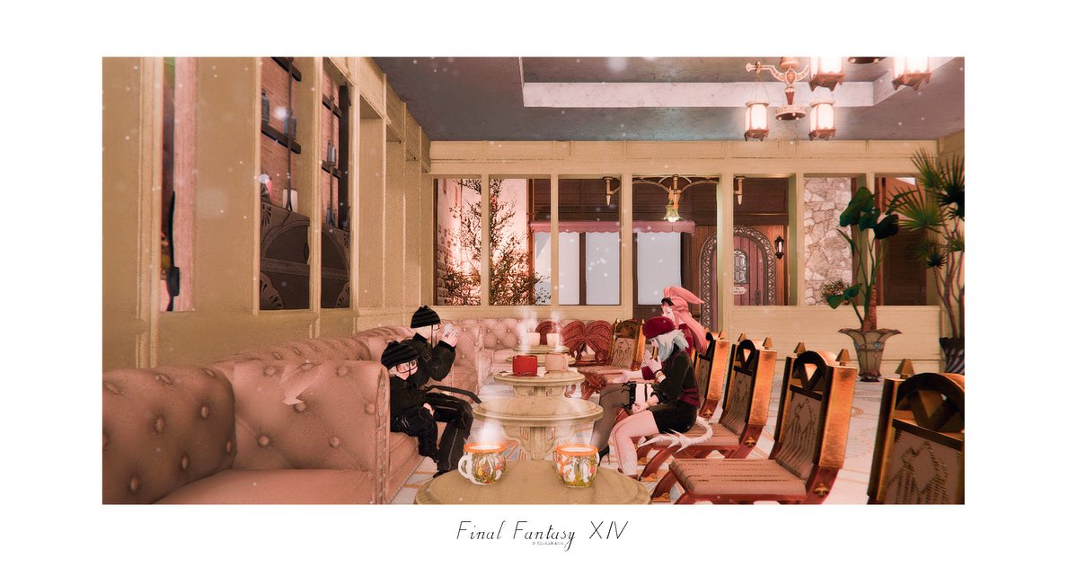 ずっと喋ってしまういつメン…🍁
 #こはなつえりてん #FF14
 #ゼロムス並木道