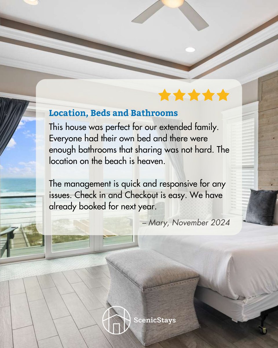 Our clients say it best: reliable, professional, and always on top of every detail. 🌟

Read more for the #ScenicStays difference 👉 loom.ly/G5Lkr0c

#propertymanager #STR