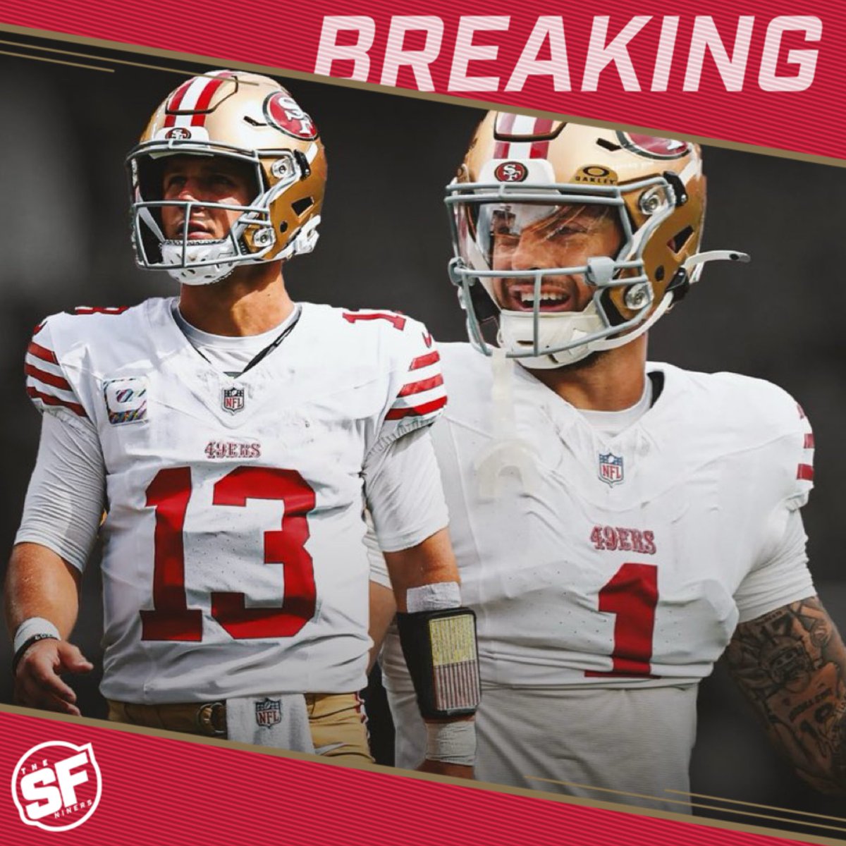 TheSFNiners's tweet photo. #49ers Brock Purdy and Ricky Pearsall made it through this weeks of practice healthy and will officially start vs Cardinals https://t.co/dnF974Lcmr