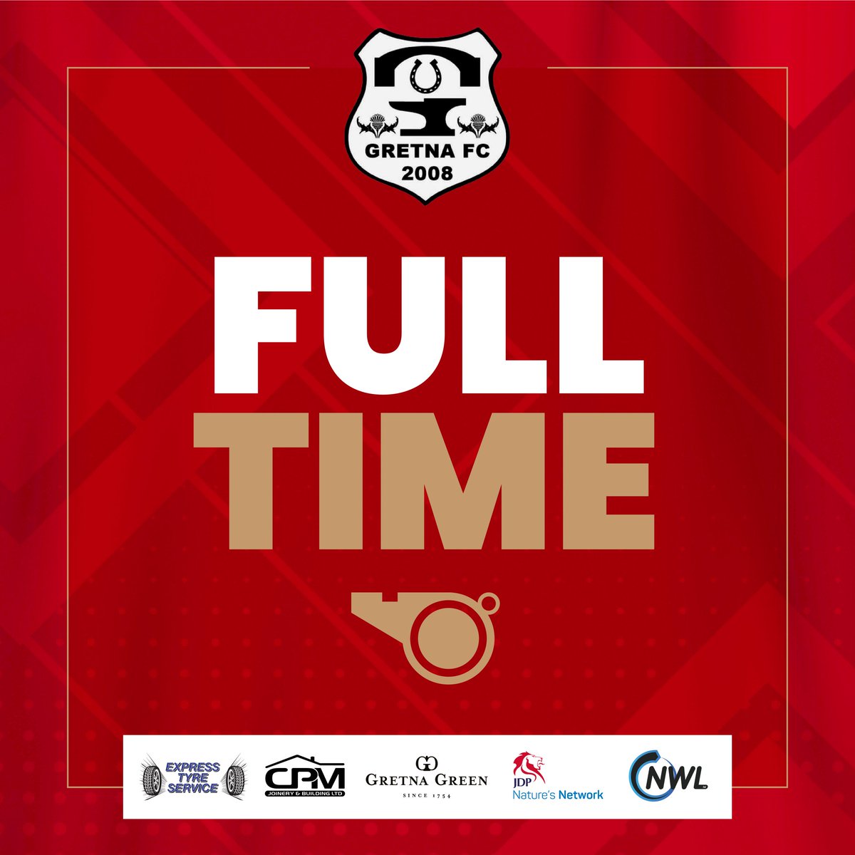 GretnaFC2008's tweet photo. FULL-TIME 
@lochar20_s 0
@GretnaFC2008 6
Robson (4), Ingleton, Harper
Good luck to Lochar Thistle for the rest of the season until we meet  again in February 2026. https://t.co/R0iOjxw55G