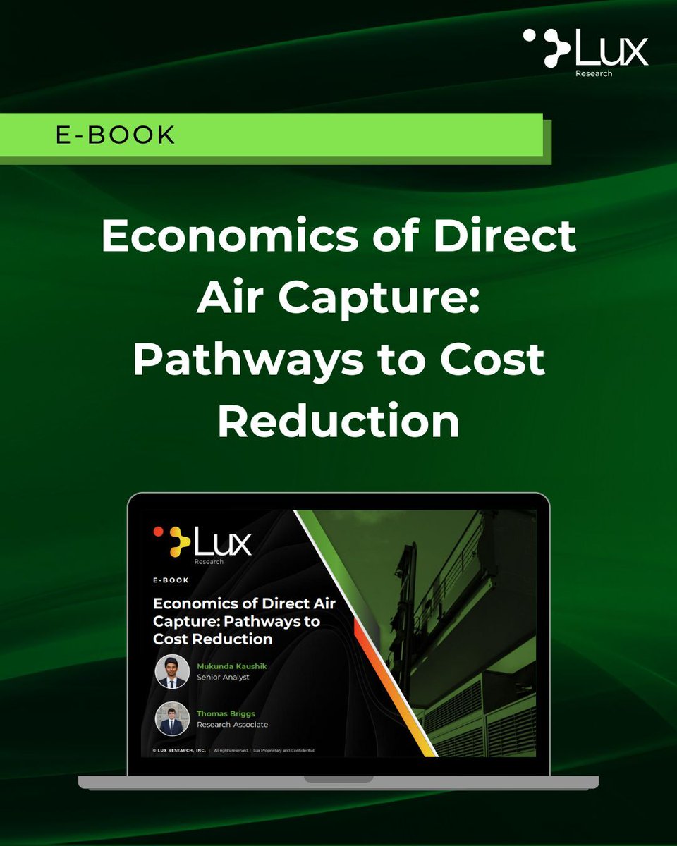 DAC costs must fall dramatically by 2050 to hit global targets — but some solutions are already falling behind.

Our e-book breaks down which pathways will survive the coming shakeout.

Download now: lux.works/47ZREAF