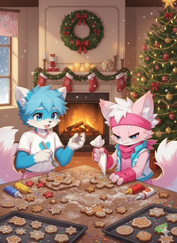 🎄"Let's make cookie decorating cute~🍪✨
Leo's design is amazing! ❤️"🎄
*
🎄「クッキーデコ、かわいくしよう～🍪✨
レオのデザイン、すごいね！❤️」🎄

#Shota #Yaoi #Gay #ショタコン #ショタ #AIart #NathanXLeo

<a href="/leocat0AI/">Ł€Ø VΔŁ€ŇĆƗΔ</a>