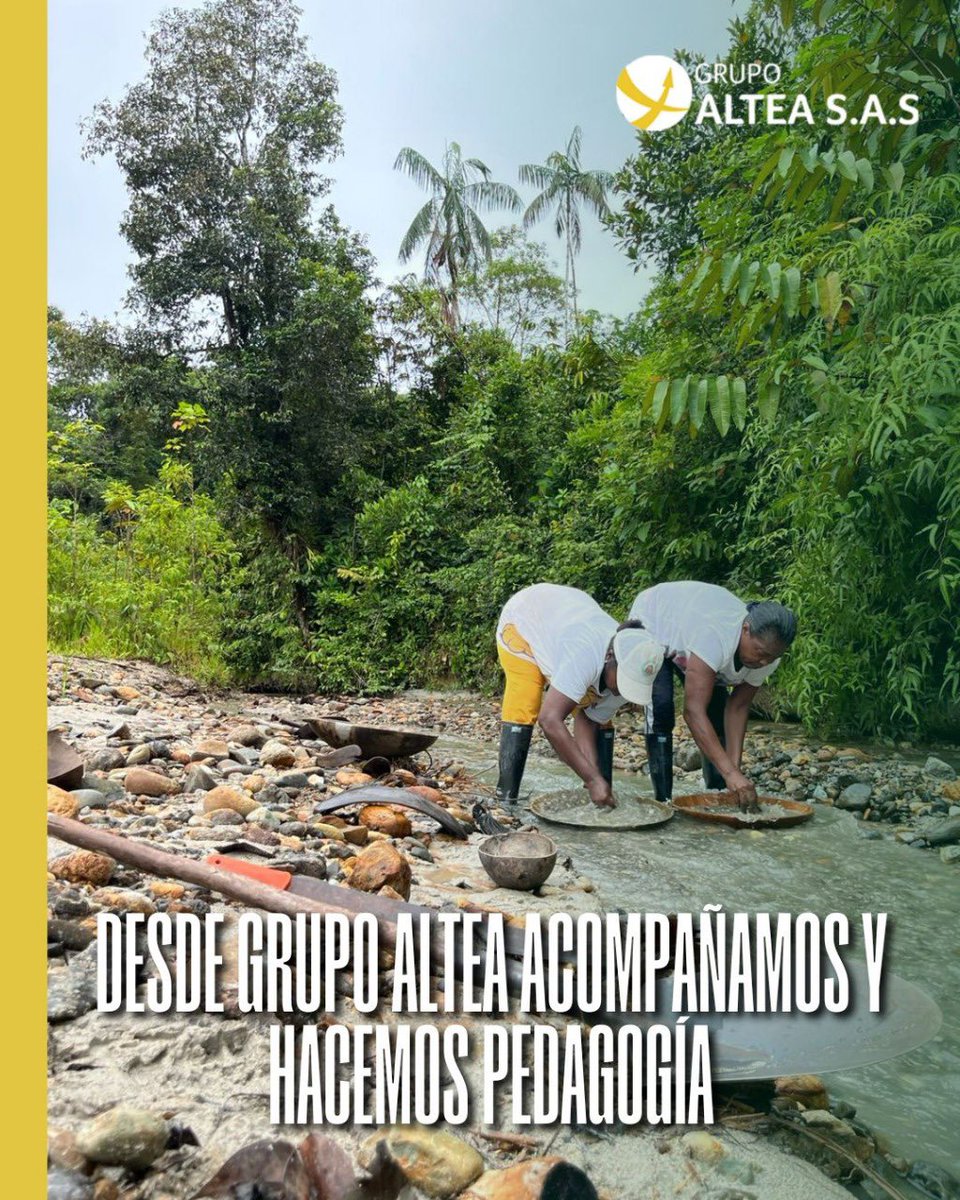 Altea_Grupo's tweet photo. Desde Grupo Altea acompañamos y hacemos pedagogía por una minería bien hecha, de la mano de los barequeros artesanales. 💛⛏️ #MineríaConSentido #MineríaBienHecha https://t.co/YXJdIDOBrc