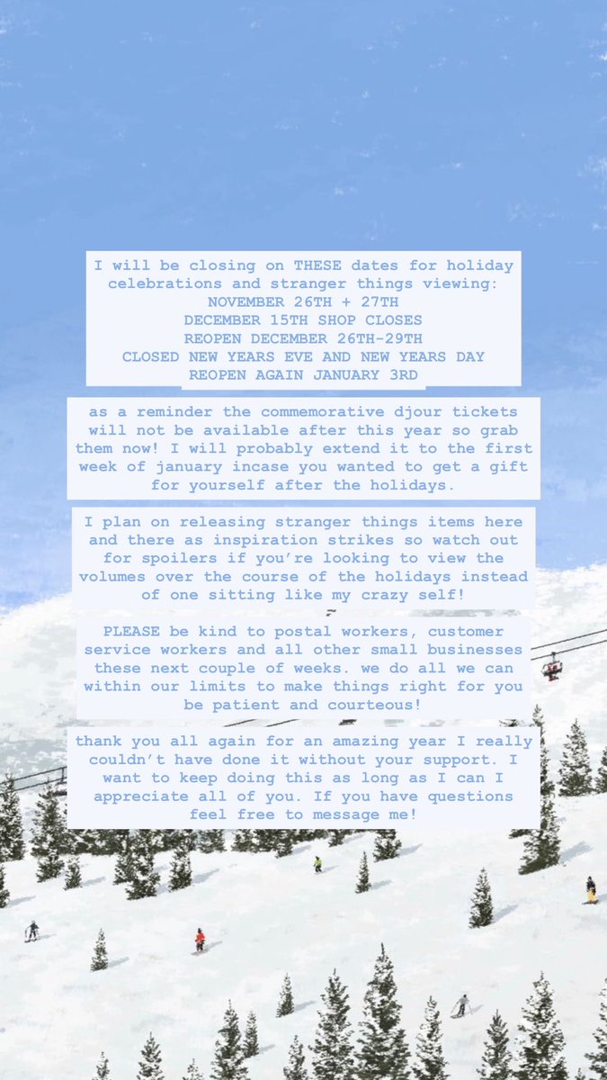 ItsBooMail's tweet image. IMPORTANT HOLIDAY INFO