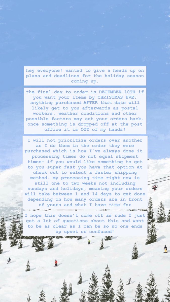 ItsBooMail's tweet image. IMPORTANT HOLIDAY INFO