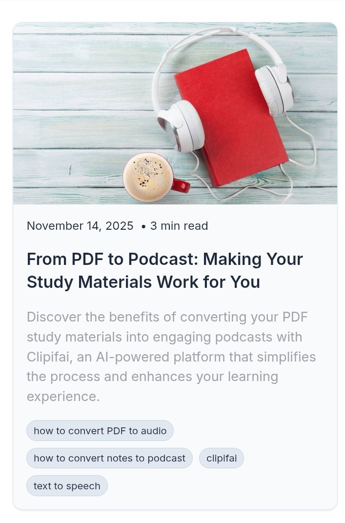 clipifai's tweet photo. In these modern times, podcasts have become a very valuable way of absorbing information.

Books, though used for thousands of years, as sad as it sounds, no longer fit into the routine of the modern man.

Is it high time we started converting books to podcasts? https://t.co/InvMwUFDQD