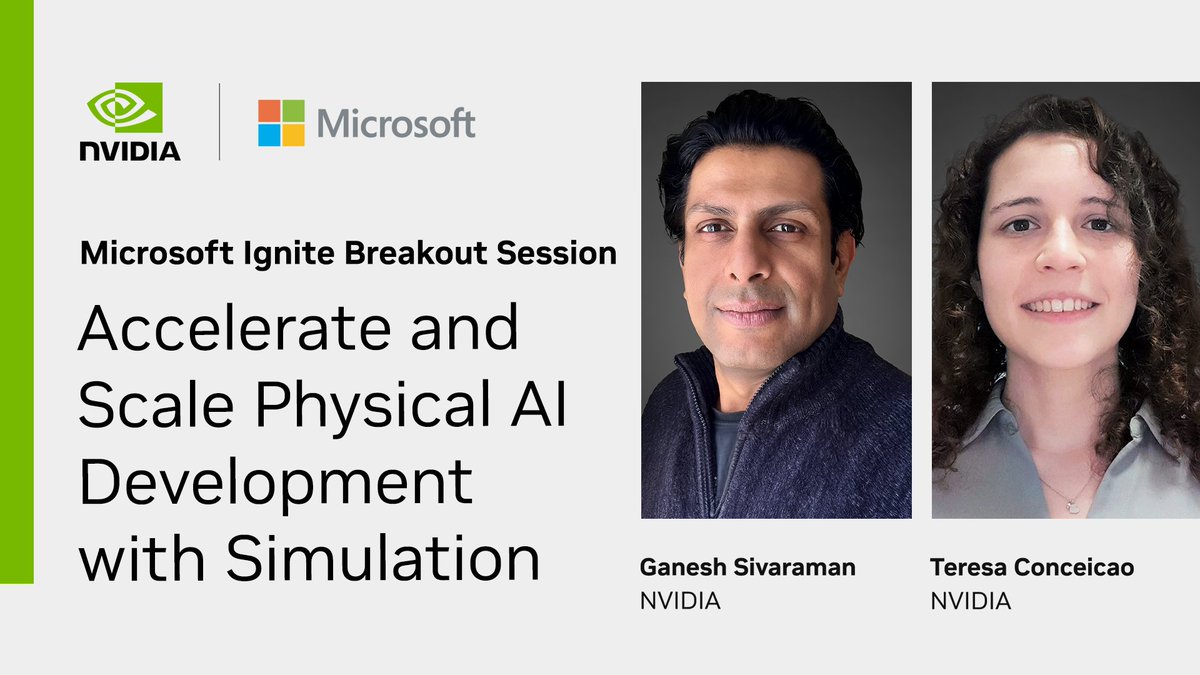 NVIDIADC's tweet image. Experience AI in action at #MSIgnite. Join us and @Microsoft to discover how we are accelerating innovation and transforming enterprise AI. 

Register for our top sessions and hands-on-labs. 
✨ From prompt to production: Scale agentic AI with NVIDIA and Azure [BRKSP477] -…