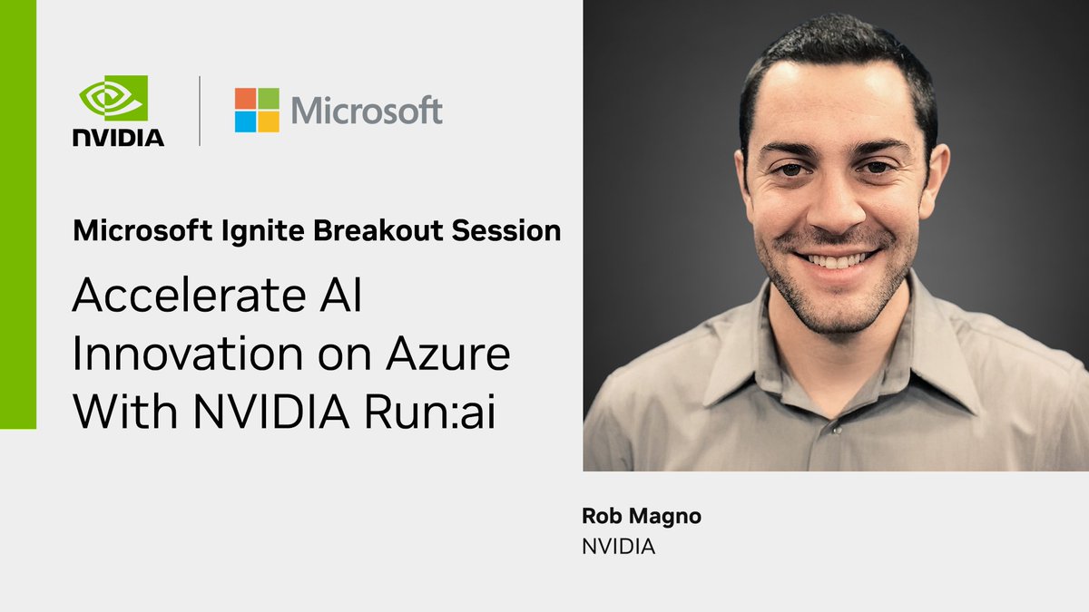 NVIDIADC's tweet image. Experience AI in action at #MSIgnite. Join us and @Microsoft to discover how we are accelerating innovation and transforming enterprise AI. 

Register for our top sessions and hands-on-labs. 
✨ From prompt to production: Scale agentic AI with NVIDIA and Azure [BRKSP477] -…