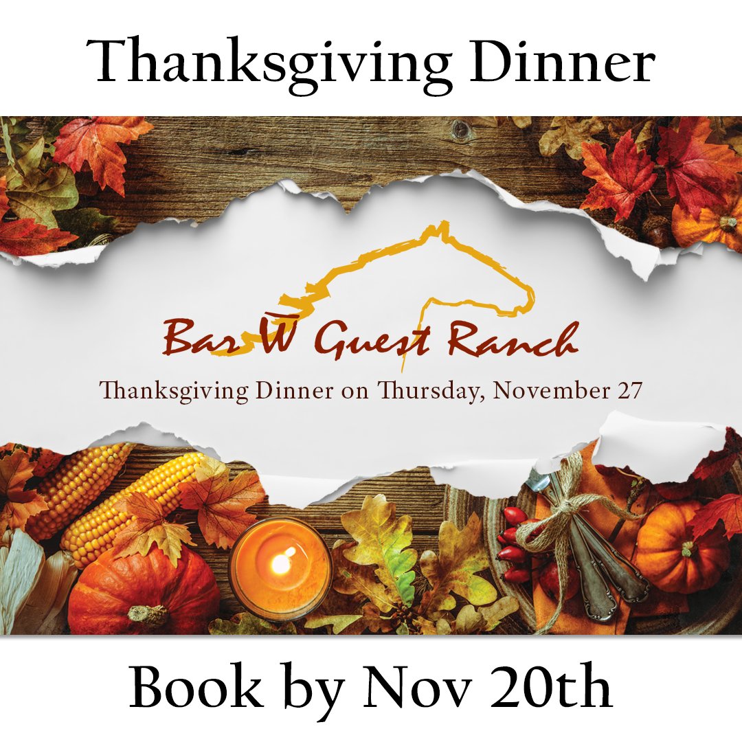 A crackling fire. Full plates. Warm hearts. Thanksgiving Dinner at Bar W is almost here. Reserve Your Seat by November 20th!

thebarw.com/thanksgiving-d…

#BarWRanch #WhitefishMT #ThanksgivingDinner #VisitWhitefish #CozySeason #ExploreWhitefish #VisitMontana #GatherTogether