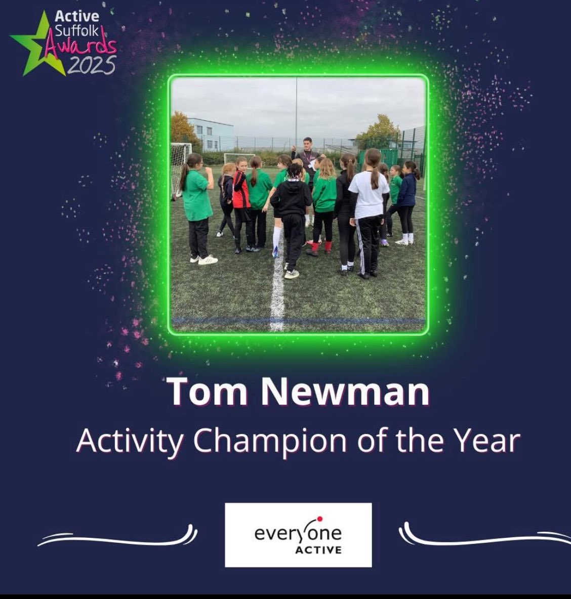 BurtonEnd's tweet image. Huge congratulations to Mr Newman who has been crowned Active Suffolk’s Activity Champion of the Year.  A fantastic achievement that is thoroughly deserved.  Well done and thank you Mr Newman.