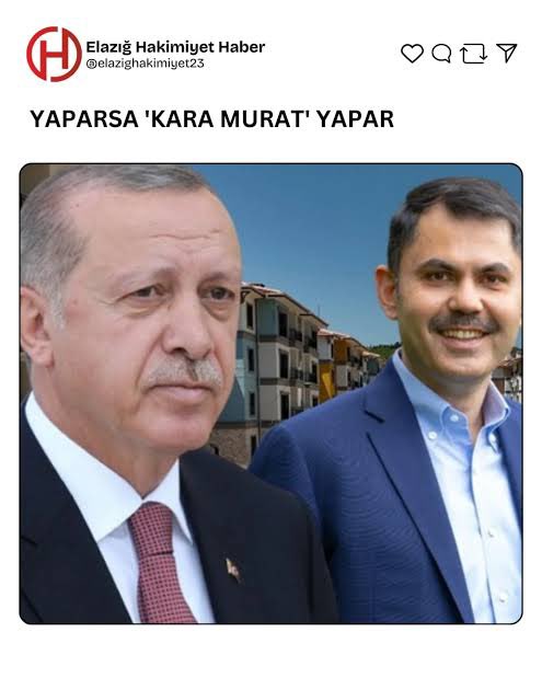 Yaparsa Kara Murat yapar 

Sayın bakanım , 

Kendi tapulu arazimize tarım ve hayvancılık yapmak için yaptığımız tek katlı yaptığımız yapılarımız denetlensin , eğer sağlamsa kayıt altına alınsın, değilse kendtsel dönüşüme tabi olsun. 

Denetimli İmar barışı 
Yapılarımızın kayıt