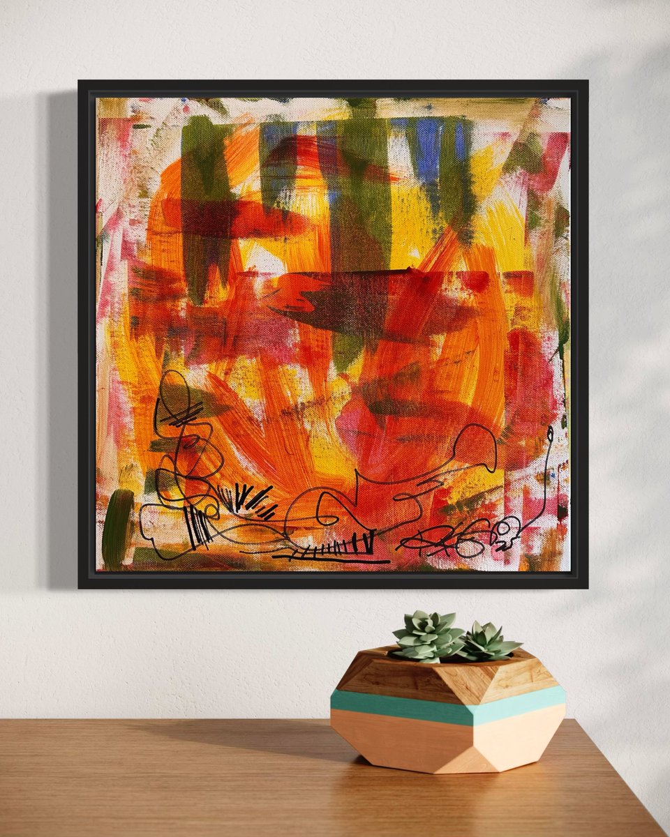 Original Abstract Expressionist Painting | Autumn's Echoes, 40x40 cm Canvas, Home Decor etsy.me/4qZCgwL via <a href="/Etsy/">Etsy</a>