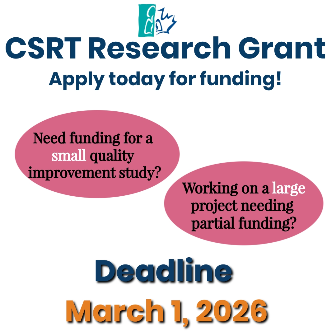 CSRT_tweets's tweet image. CSRT members - are you conducting research on a small or large scale? Consider applying for a CSRT Grant up to $10,000. Deadline March 1, 2026.
csrt.com/member-resourc…