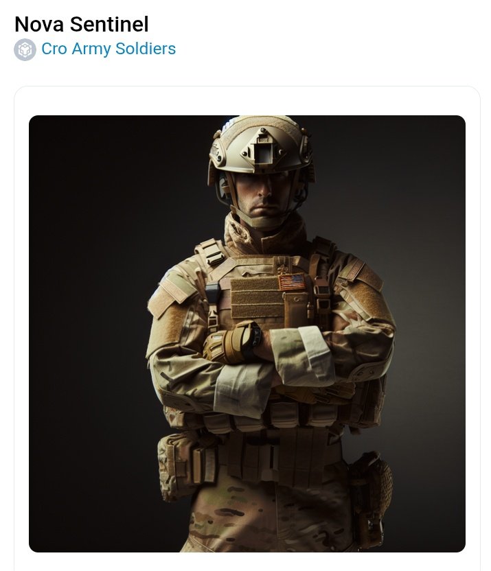 SeraphTechs's tweet image. Got my $BNB soldier today, Courtesy of @CronosArmy212 and the Colonel himself @ben__crypto23 .
This is definitely one of the Badass looking NFT out there.
Guys,do well to head to croarmy.site to get yours and follow our official X handle for all updates. ✌️
#CroArmy
