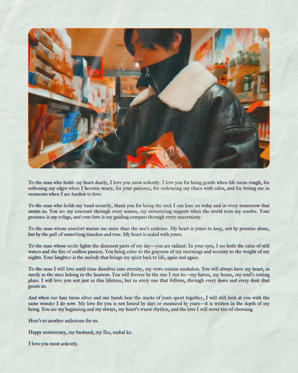 syncoupe's tweet image. ⠀⠀ ⠀⠀
⠀⠀ ⠀⠀
⠀⠀ ⠀𝓕orever sounds easy when it’s
⠀⠀ ⠀with you. Happy anniversary, 
⠀⠀ ⠀mahal ko! ˖ ࣪ . ִֶָ𓂅 💛
⠀⠀ ⠀⠀
⠀⠀ ⠀⠀