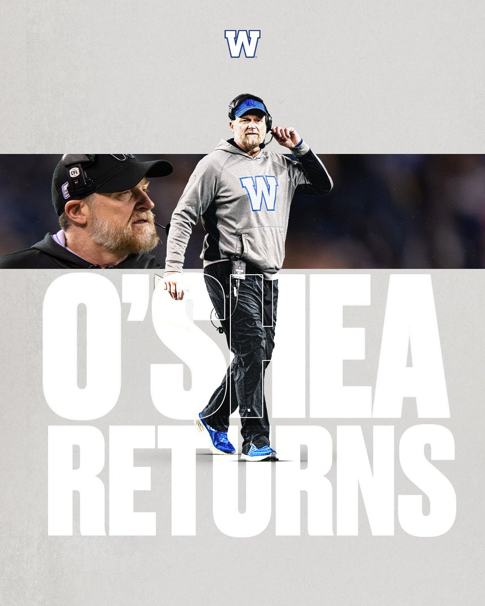 Mike O’Shea will return as head coach in 2026. More details to follow. 

#ForTheW