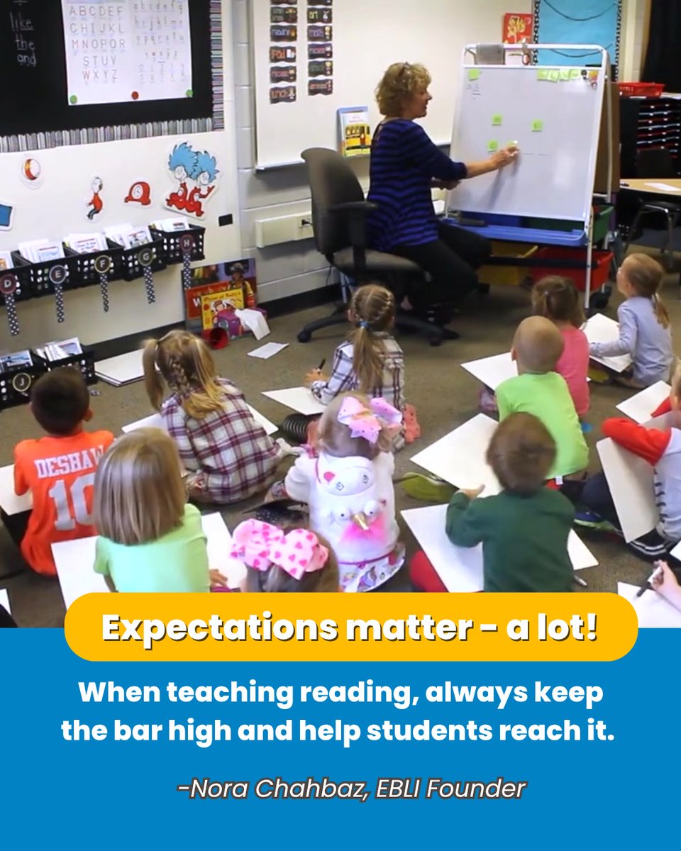 EBLIreads's tweet image. When teaching reading, set the bar high and help students reach it.

Every learner is capable when instruction is clear, efficient, and evidence-based.
📚 Learn more: EBLI.com

#EBLI #EvidenceBasedLiteracyInstruction #TeachingTheWorldToRead #LiteracyForAll