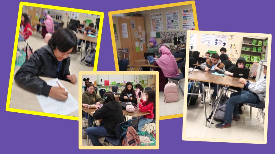 MsMelizaGreen's tweet photo. WEEK 14
I looove my mornings before class!  EB student coming in just to practice writing skills, the awesome crochet club, others working on finishing informational essays, &amp; some just want a place to hang out.  
Classes reading &amp; writing, of course! https://t.co/hoQQ4LAWKH
