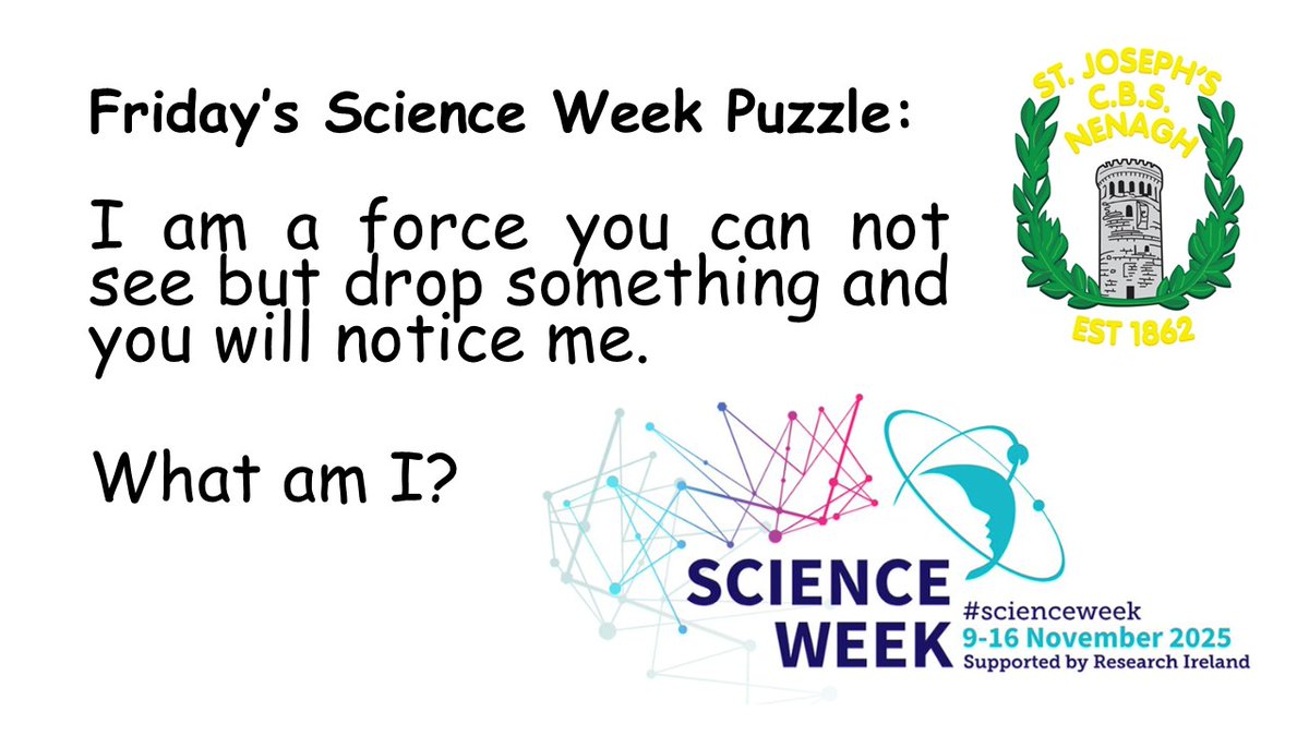 CBSNenagh's tweet image. To celebrate Science Week we will share one science puzzle each day this week. 

Give it a go. Answer will be given tomorrow. 😊

#ScienceWeek2025