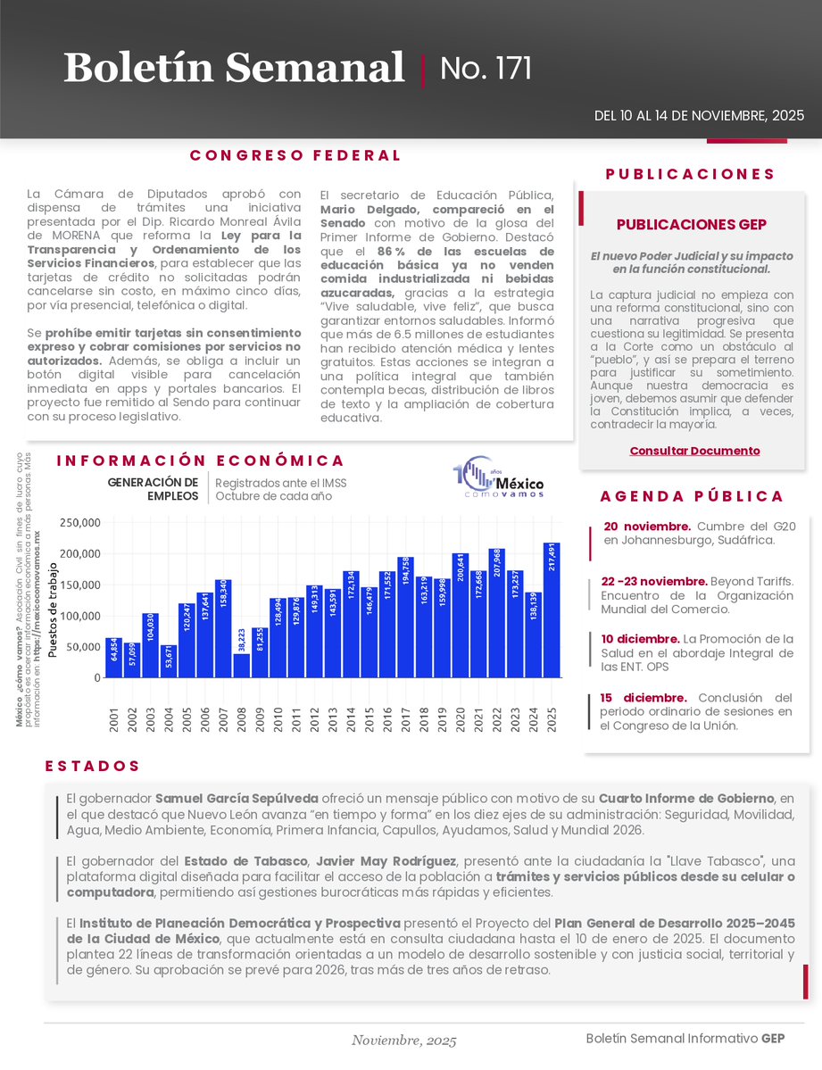 🚨Boletín semanal🚨

En esta edición: 
▫️ Relación comercial con 🇨🇳
▫️ Aranceles al azúcar
▫️ Negociación del #TMEC
▫️ Nuevo presidente del <a href="/cceoficialmx/">Consejo Coordinador Empresarial CCE</a> 
▫️ Aprobación de la reforma a la Ley para la Transparencia y Ordenamiento de los Servicios Financieros en <a href="/Mx_Diputados/">H. Cámara de Diputados</a>  
▫️