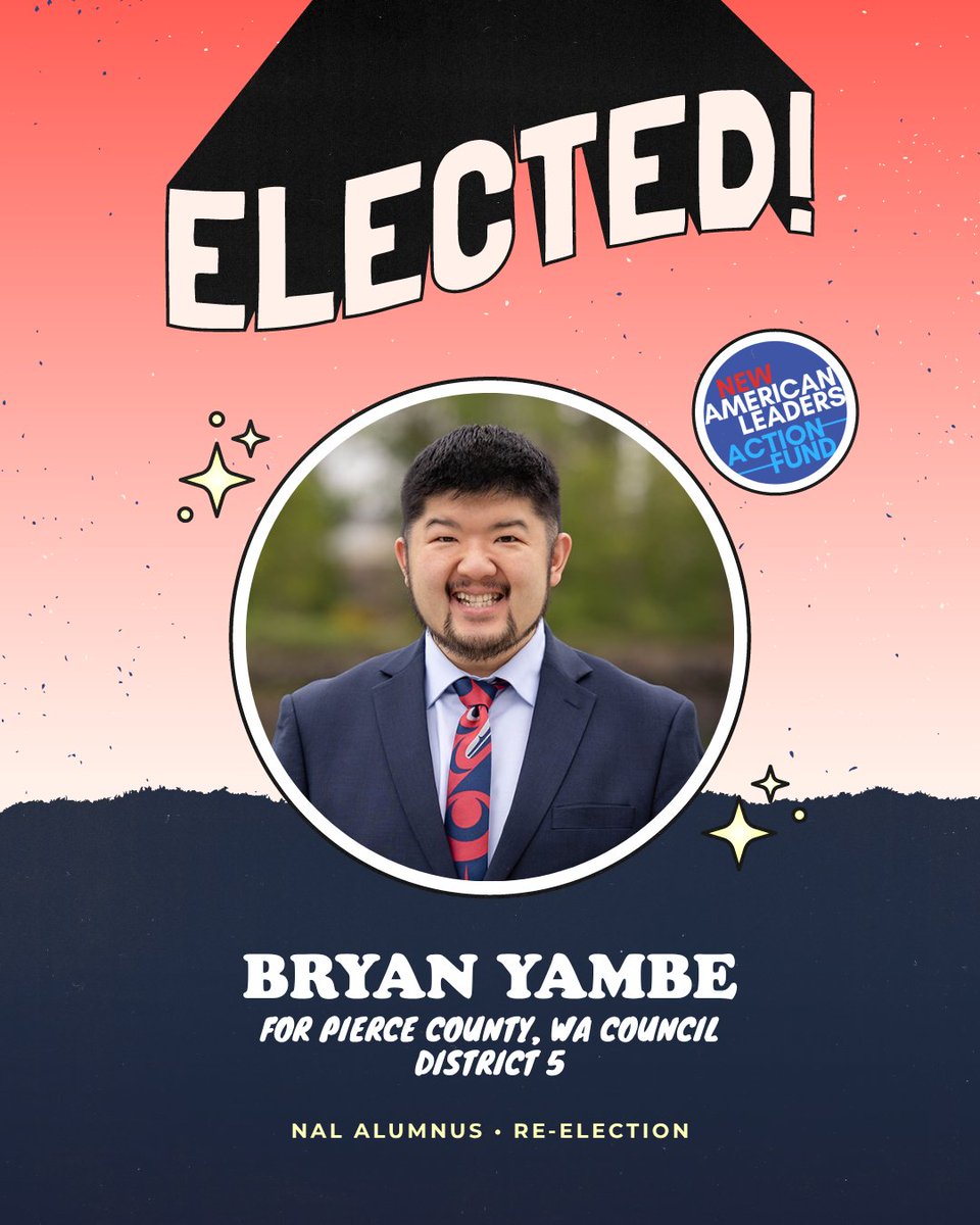 Congratulations to Bryan Yambe on winning his reelection for Pierce County, WA Council, District 5! 🎉 Having previously earned “Best Councilmember” by Fife Free Press and Northwest Asian Weekly Foundation, we know he will continue to push forth important policies this next term!