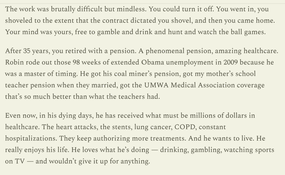 just grind up buckets of nutrient paste in the vitamix x 7 days a week and you're good. i've always found that lovingly preparing for work = giving the bosses too much of my time/energy, a point my stepdad hammered home

oliverbatemandoesthework.substack.com/p/the-work-of-…