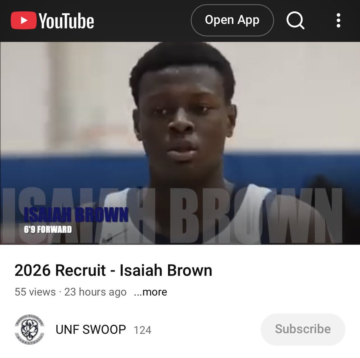Excited to announce the first <a href="/OspreyMBB/">UNF Men's Basketball</a> signee in the 2026 Recruiting Class. Please welcome <a href="/brownisaiah158/">Isaiah brown</a> a 6’9 Forward from Stranahan High School in Fort Lauderdale, FL
Check out 🎥 below ⬇️
m.youtube.com/watch?v=dX4fAv…