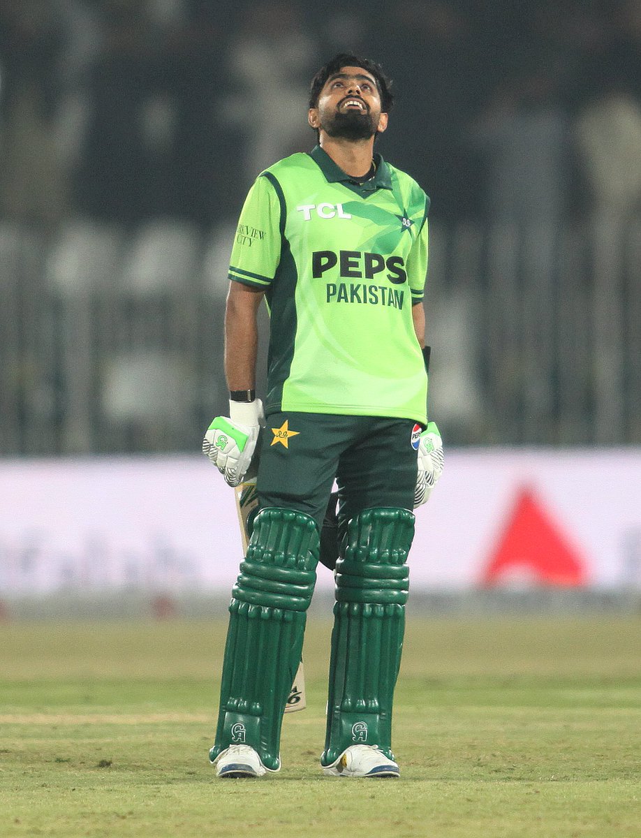 TheRealPCB's tweet photo. Pure joy for @babarazam258 ✨

A century that will be remembered for years to come 🫡

#PAKvSL | #JeetKaScene | #BackTheBoysInGreen https://t.co/feEfdmDlAY