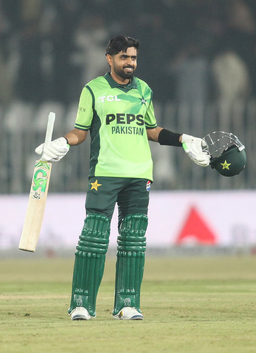 TheRealPCB's tweet photo. Pure joy for @babarazam258 ✨

A century that will be remembered for years to come 🫡

#PAKvSL | #JeetKaScene | #BackTheBoysInGreen https://t.co/feEfdmDlAY