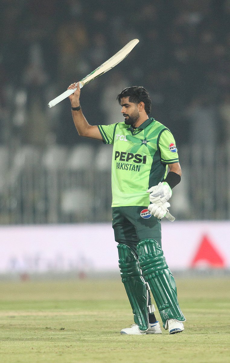 TheRealPCB's tweet photo. Pure joy for @babarazam258 ✨

A century that will be remembered for years to come 🫡

#PAKvSL | #JeetKaScene | #BackTheBoysInGreen https://t.co/feEfdmDlAY