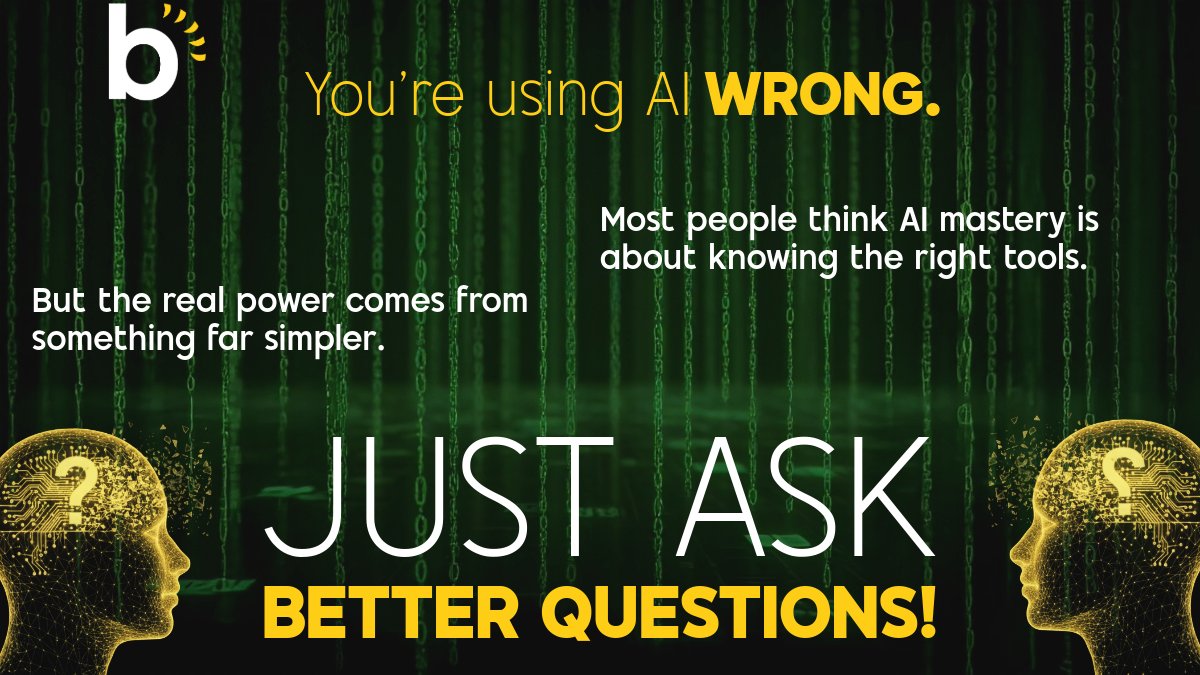 LdnBreakthrough's tweet image. Most people think AI mastery means learning tools or coding… but the real superpower is far more human.

It’s the ability to ask great questions.

#AI #PromptEngineering #FutureOfWork