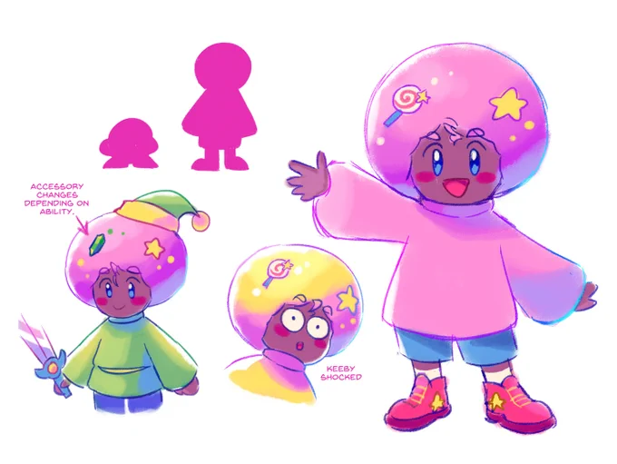 in celebration of kirby air riders being one week away, im reposting my gijinka kirby again
