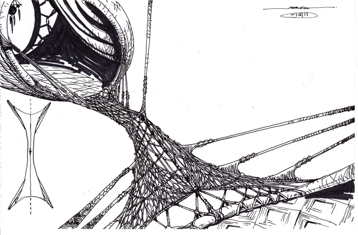 JonathanBach16's tweet photo. Here are more early sketches in ink &amp; pencil exploring Reef Marui architecture &amp; aesthetics. https://t.co/gfC3n7vLjM