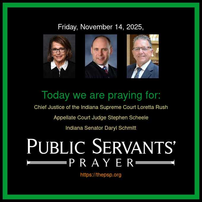 Praying4_IN's tweet photo. Heavenly Father,

We lift up Chief Justice Loretta Rush of Indiana's Supreme Court. Bless her with wisdom and strength in her duties, and surround her family with Your peace. 🙏

Guide Appellate Court Judge Stephen Scheele with clarity and integrity as he serves justice. Protect and prosper his loved ones in Your grace.

Uplift Indiana Senator Daryl Schmitt in his leadership role. Grant him discernment and joy, blessing his family abundantly.

In Jesus' name, Amen. ❤️