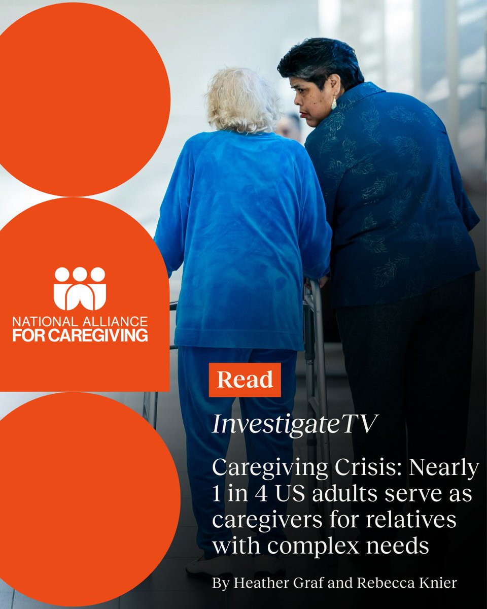 NA4Caregiving's tweet image. 63 million Americans are family caregivers. 

The cost? 

$7,242/year of their own money + 27 hours/week of their time. 

This #NationalFamilyCaregiversMonth, help us support them. #PlugInToCare: bit.ly/NFCM2025_Toolk… 

Read more via @InvestigateTV: bit.ly/4i2um1p