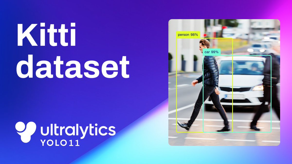 ultralytics's tweet image. New tutorial | Train Ultralytics YOLO11 on the KITTI dataset! 🚘

Step-by-step training in @GoogleColab, analyze mAP, precision, recall &amp;amp; export to ONNX for deployment.

Watch here ➡️ ow.ly/VFeu50XrG55

#AutonomousDriving #YOLO #ComputerVision