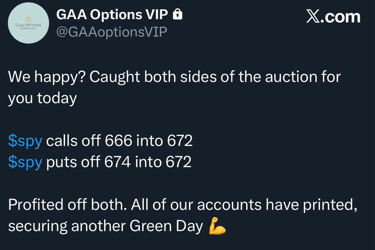 Caught both sides of the $SPY auction today 💸 

$SPY 674c Nov 21 (+53%) 🔥 
$SPY 673p 0dte (+60%) 🔥 

Live entry ✅
Live exit ✅
Sizing shared ✅