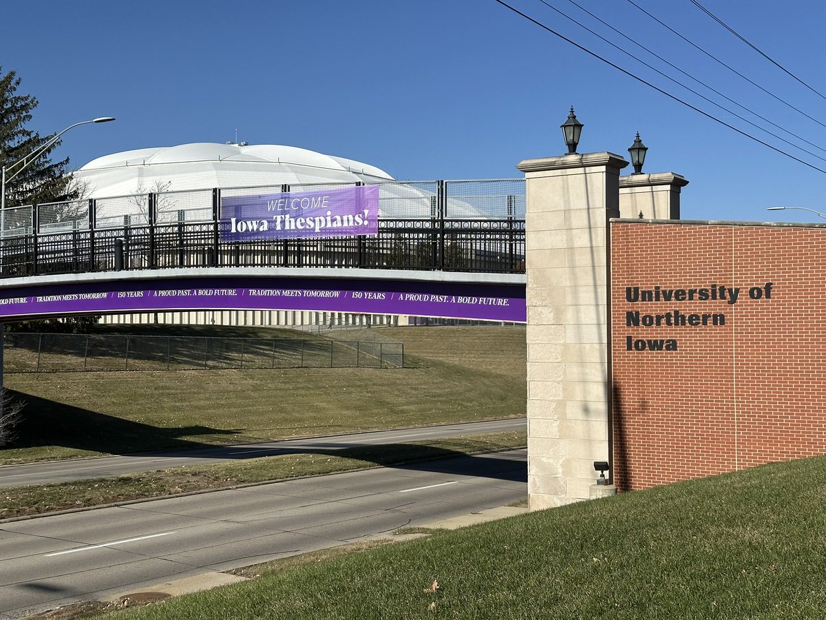 northerniowa's tweet image. Welcome to campus, Iowa Thespian Festival! 🎭