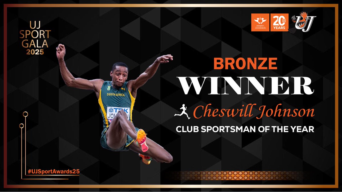 𝐔𝐉 𝐒𝐩𝐨𝐫𝐭 𝐆𝐚𝐥𝐚 𝟐𝟎𝟐𝟓: 𝐂𝐥𝐮𝐛 𝐒𝐩𝐨𝐫𝐭𝐬𝐦𝐚𝐧 𝐨𝐟 𝐭𝐡𝐞 𝐘𝐞𝐚𝐫 

🥇Udeme Okon
🥈Sabelo Dhlamini
🥉Cheswill Johnson

#UJSportAwards25 #UniversityofJohannesburg #ujalltheway #OrangeArmy