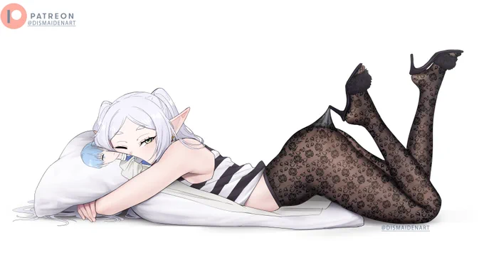 Frieren is always so sleepy~ Let's hope she has sweet dreams of Himmel
