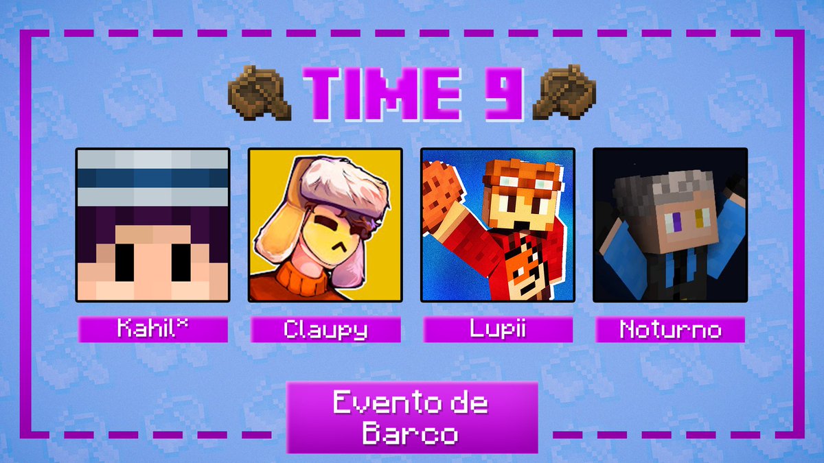 gaberlive's tweet photo. O oitavo time do Evento de Barco é o Time 9!

@RuanKahil_ 
@Cl4upy 
@Lupii_br 
@N07Urno  

Veja eles competindo no Evento de Barco no dia 15/11 às 16h!  
#eventodebarco https://t.co/gIaop6CMg6