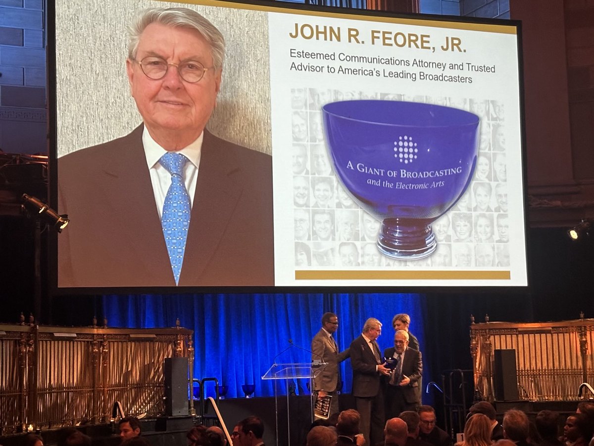 Congratulations to ⁦<a href="/CooleyLLP/">Cooley LLP</a>⁩’s own John Feore for being honored right now in NYC as a Giant of Broadcasting by the Library of American Broadcasting Foundation! He’s the Lion of the ⁦<a href="/FCBALaw/">FCBA - The Tech Bar</a> bar⁩, and my friend!