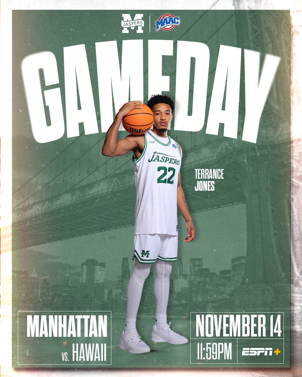 Late Night Hoops in NY 🌙🌴 (Or - Primetime in Oahu!)

🆚: Hawaii
📍: Honolulu, HI
🕛: 11:59 PM (ET) / 7:00 PM (HT)
💻: bit.ly/43qHR5a (<a href="/ESPNPlus/">ESPN+</a>)
📈: bit.ly/3LIdPDJ (StatBroadcast)

#GoJaspers | #JasperNation 🟢⚪️