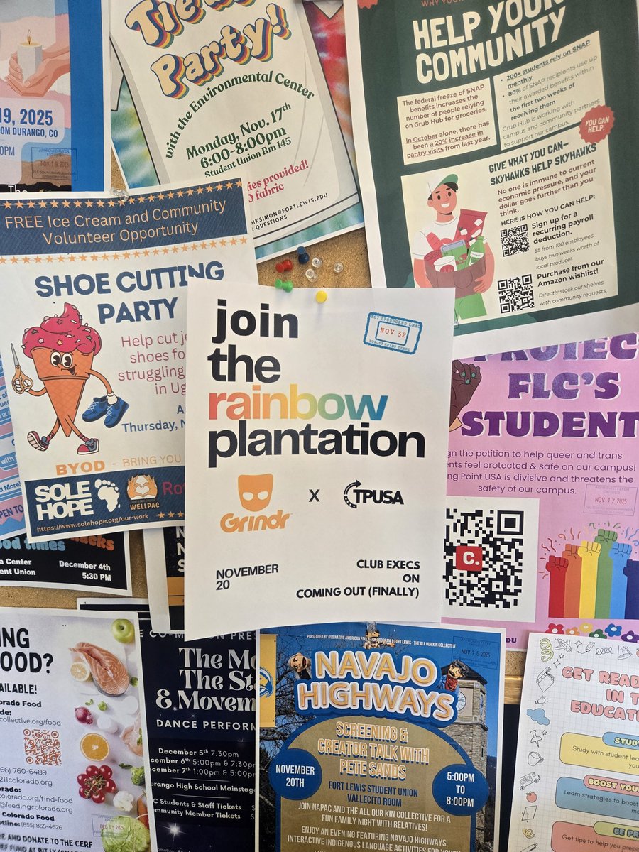 turningpointFLC's tweet photo. Drawing swastikas, continuing to tear down our posters, and now THIS in replacement of our own. Grindr is an app for one-night-stands for gay men. This is a UNIVERSITY billboard... https://t.co/7bd331hdbE
